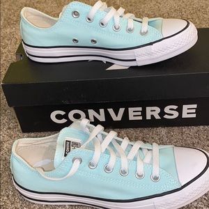 Light Blue Low Top Converse